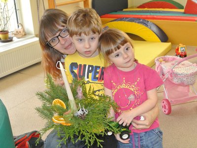 Vánoční tvoření - ukázka práce floristky, 16.12.2019