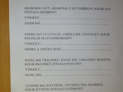 DÚ - Počty (k procvičování čtení s porozuměním)
